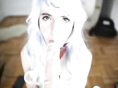 Hot webcam girl shows her bj skills on cam
