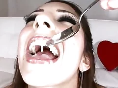 Amateur anal fucking and cum eating